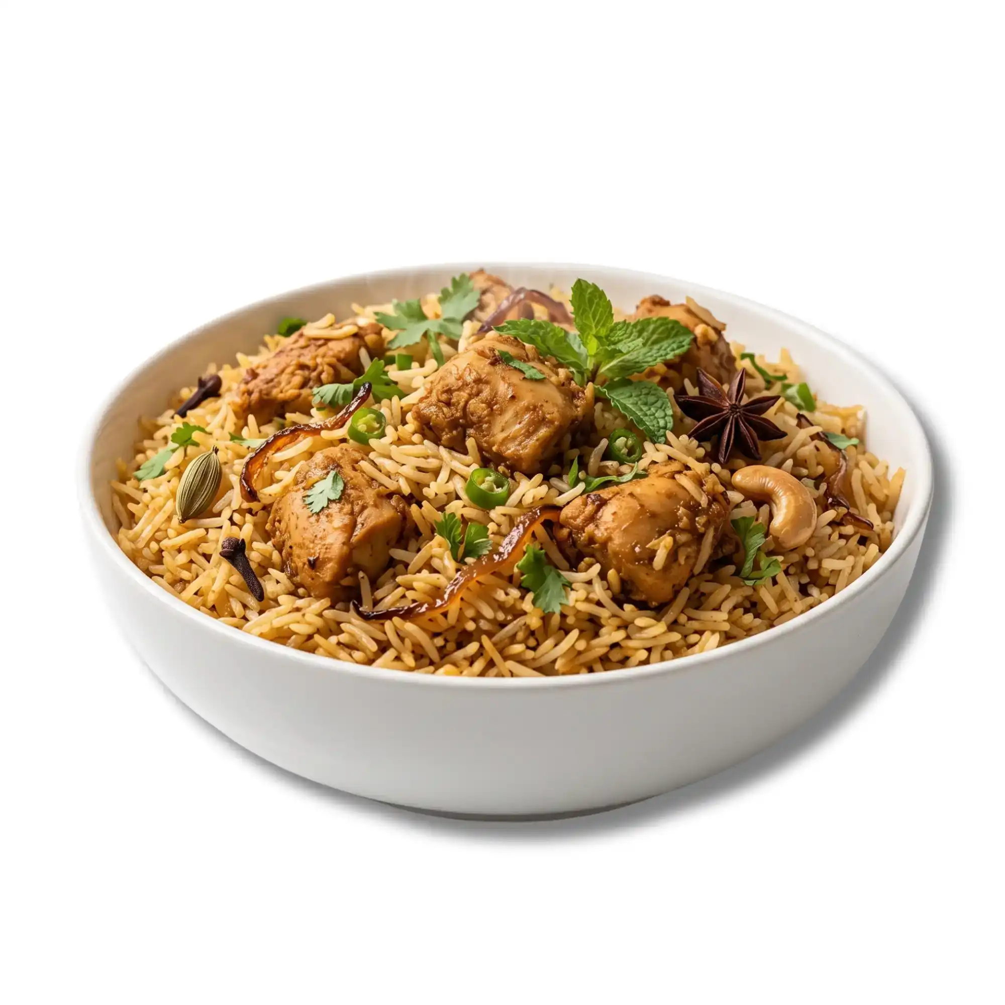 PROMO Boneless Chicken65 Biriyani — Savor our Boneless Chicken65 Biryani, where succulent, spicy chicken at Athidi Indian, Saugus